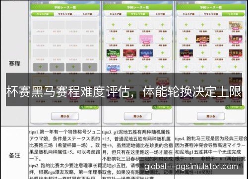 杯赛黑马赛程难度评估，体能轮换决定上限